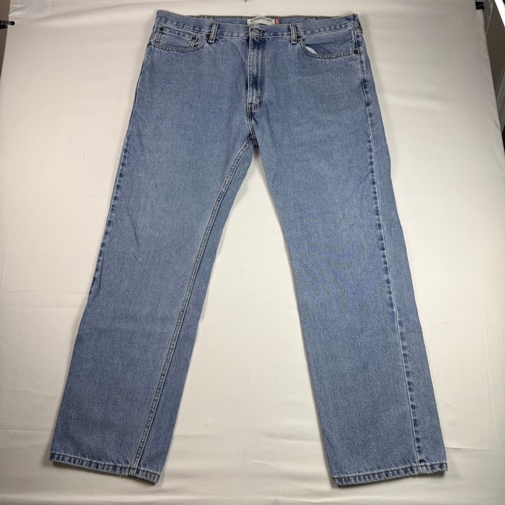 Levis 505 Straight Fit Jeans Mens 40x32 Light Wash Blue Denim Y2K 100% Cotton